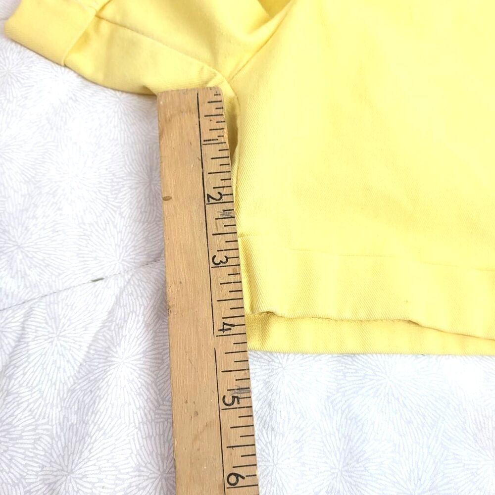 Alexida vintage yellow pleated cargo high waist cuffed shorts with pockets 6/8 - Picture 5 of 8